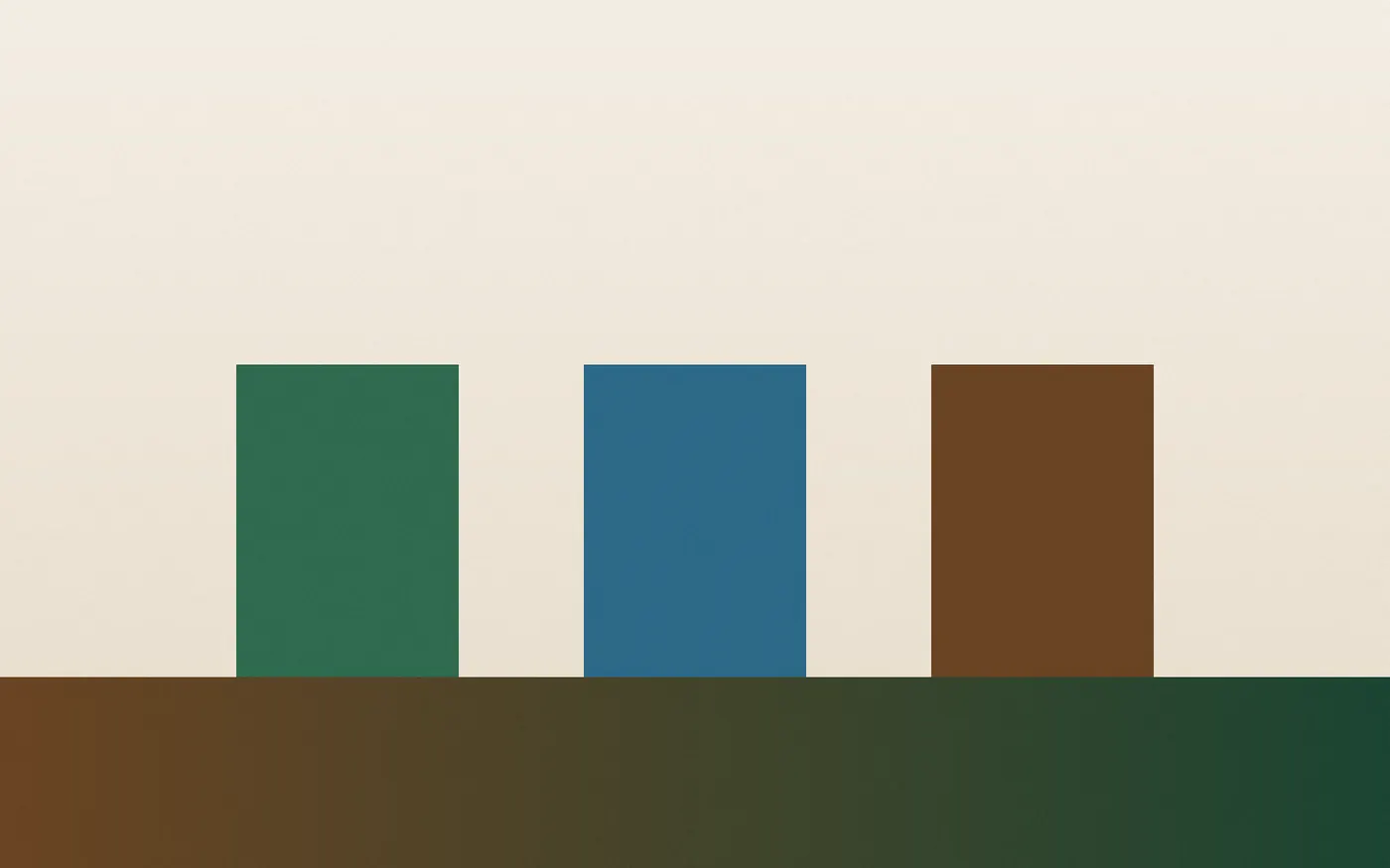 Stylised household bins in eucalyptus, sky and earth colours